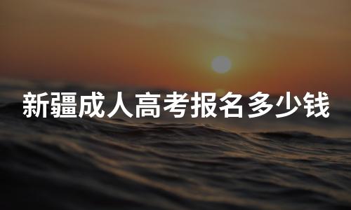 2022年新疆成人高考报名多少钱